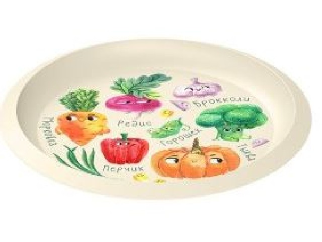 Тарелка D215мм с декором (светло-бежевый)